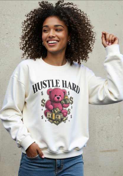Hustle Hard | Pink Teddy | Sweatshirt