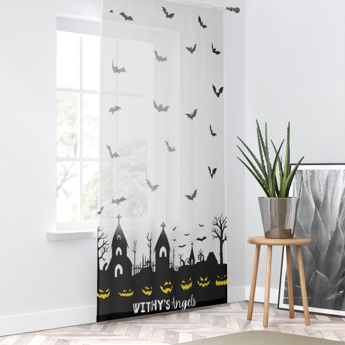 Halloween | Witchy's Angels | Sheer | Window Curtain