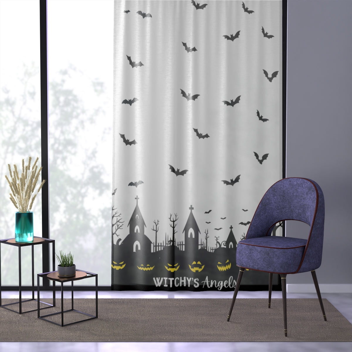 Halloween | Witchy's Angels | Sheer | Window Curtain
